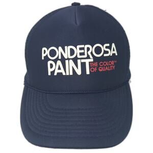 Otto Trucker Hat Blue White One Size Snapback Ponderosa Paint Mesh Foam Rope
